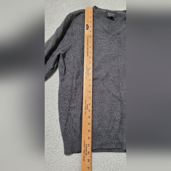 Nordstrom Men's Shop 100% Merino Wool Gray Long Sleeve Sweater Large - Picture 5 of 7